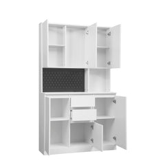 Bellemave® Modern 74" Kitchen Pantry Cabinet with Charging Station and 2 Drawer