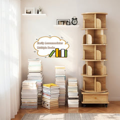 Bellemave® Rotating Bookshelf, 360¡ã Display Round Stackable Spinning Bookshelf, Revolving Round Book Shelf, Space-Saving