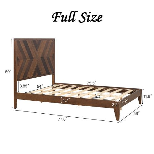 Bellemave® Mid-Century Modern Platform Bed Wood Slat Support with No Box Spring Needed
