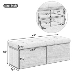 Bellemave® 49" Shoe Storage Bench Entryway with Padded Seat Cushion and Double Doors