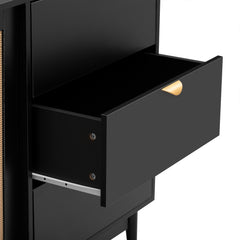 Bellemave® Featured Two-door Storage Cabinet with Three Drawers and Metal Handles