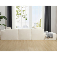 Bellemave® 129.5" L-shaped Modular Combination Sofa Set with 3 Pillows