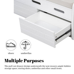 Bellemave® Storage Bench with 2 Drawers, Hidden Storage Space, and 3 False Drawers at the Top