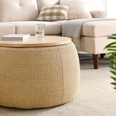 Bellemave® 2 in 1 Modern Round Storage Ottoman