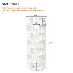 Bellemave® 360° Revolving Shoe Rack Tower, 7-Tier Spinning Shoe Shelf with 5 Grids Per Layer