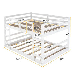 Bellemave® Wood Floor Bunk Bed with Ladder Bellemave®