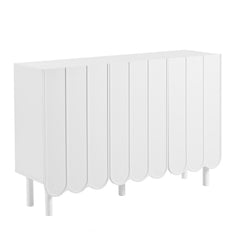 Bellemave® Cream Style Minimalist Shoe Cabinet with 5 Solid Wood Legs and Adjustable Shelves