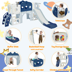 Bellemave® 7 in 1 Toddler Freestanding Spaceship Slide Set,Kids Playground for Toddlers Ages 1+