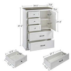 Bellemave® Farmhouse 5 Drawer Dresser