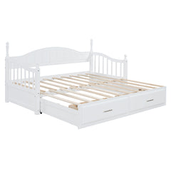 Bellemave® Twin Size Daybed with Twin Size Trundle Bed and Two Storage Drawers