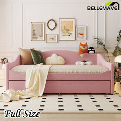 Bellemave® Teddy Fleece Upholstered Daybed with Light and Trundle