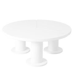 Bellemave® Easy Assembly Round Petal-Shaped Coffee Table with 3 Thick Legs and Sleek Round Edges