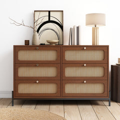 Bellemave® Modern Cannage Rattan 6-Drawer Storage Cabinet