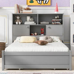 Bellemave Full Size Platform Bed with Storage Headboard, Charging Station and 4 Drawers Bellemave