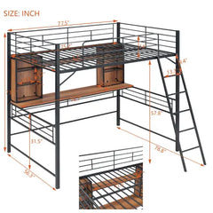 Bellemave® Loft Bed with Desk, Shelf and Ladder Bellemave®