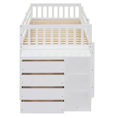 Bellemave® Bunk Bed with 4 Drawers and 3 Shelves