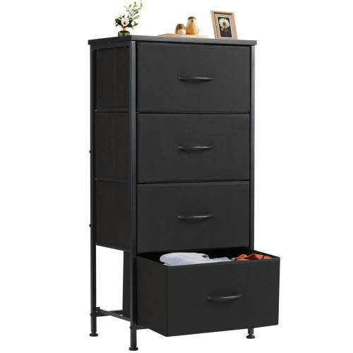 Bellemave® Metal Frame and Wood Top Drawers Dresser Chest with 4 Fabric Drawers Bellemave®