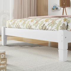 Bellemave® Twin Size Platform Bed with Button-Decoration Headboard