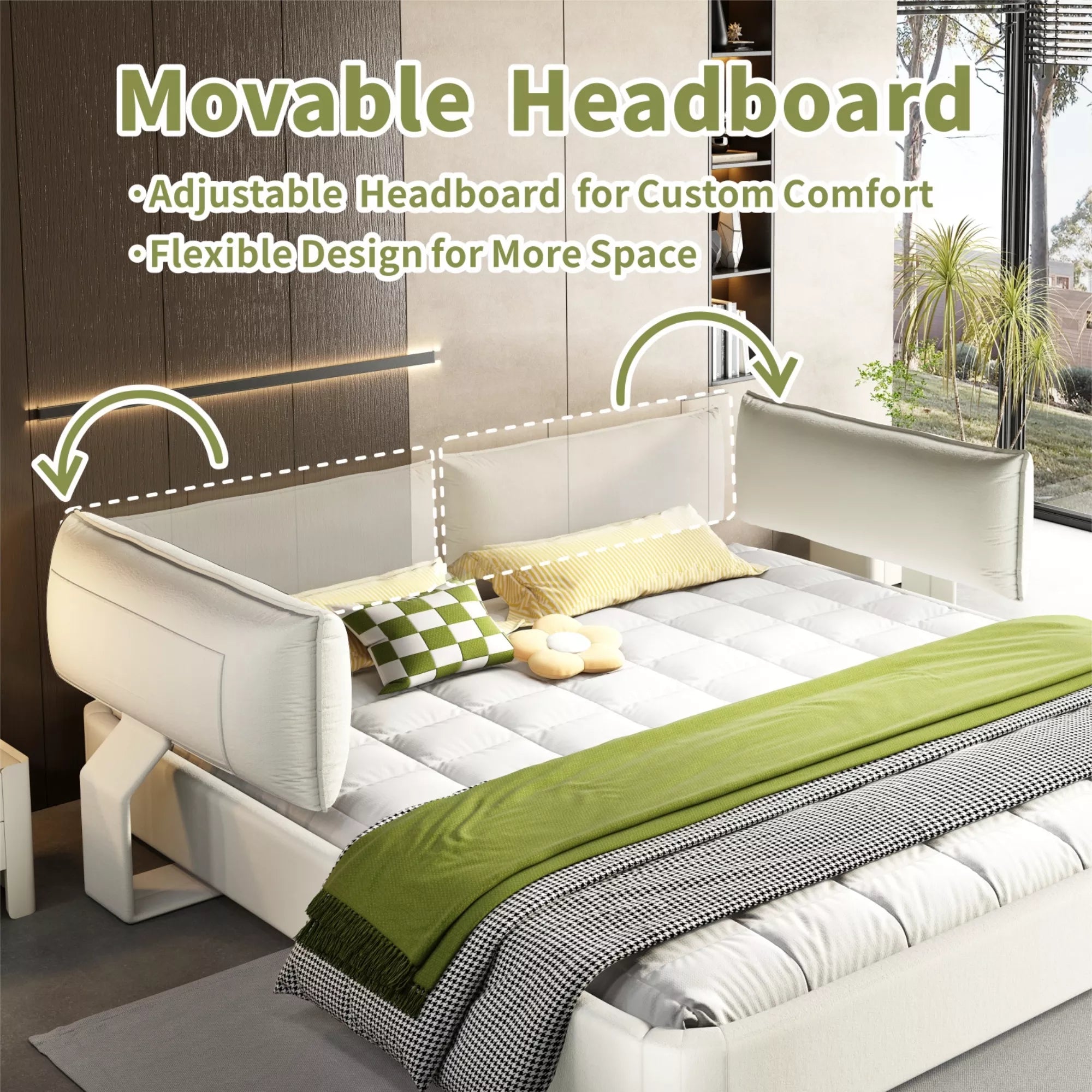 Movable Headboard Adjustable Comfort Feature