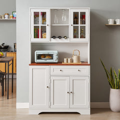 Bellemave® Modern Kitchen Pantry Storage Cabinet with Charging Station