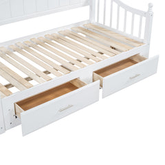 Bellemave® Twin Size Daybed with Twin Size Trundle Bed and Two Storage Drawers