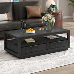 Bellemave® Modern Wood Coffee Table with 2 Drawers