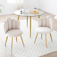 Bellemave® Modern Velvet Dining Chairs Set of 2, with Golden Metal Legs