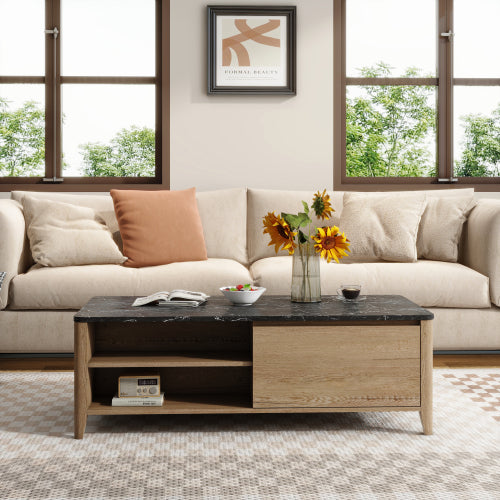 Bellemave® 47" Modern Farmhouse Double Drawer Coffee Table Bellemave®