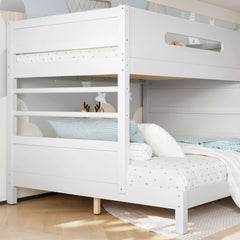 Bellemave® Solid Wood Bunk Bed with Built-in Wardrobe, Storage & Kids Climbing Wall, Full Safety Guardrails, Reinforced Wood Slats, Multiple Sizes Available Bellemave®