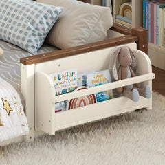 Bellemave® Full Over Full Wooden House Shaped Bunk Bed with Roof, Bookshelves and Storage Drawer — Converts Into Two Full Beds Bellemave®
