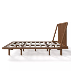 Bamboo Platform Bed Side View with Headboard