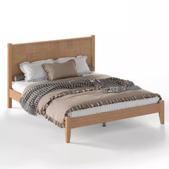 Solid Bamboo Platform Bed Three Quarter View