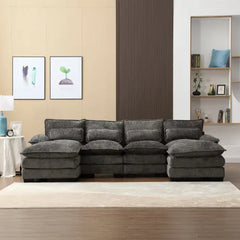 Bellemave 110.62" Modern Large Chenille Fabric U-Shape Sectional Sofa Bellemave