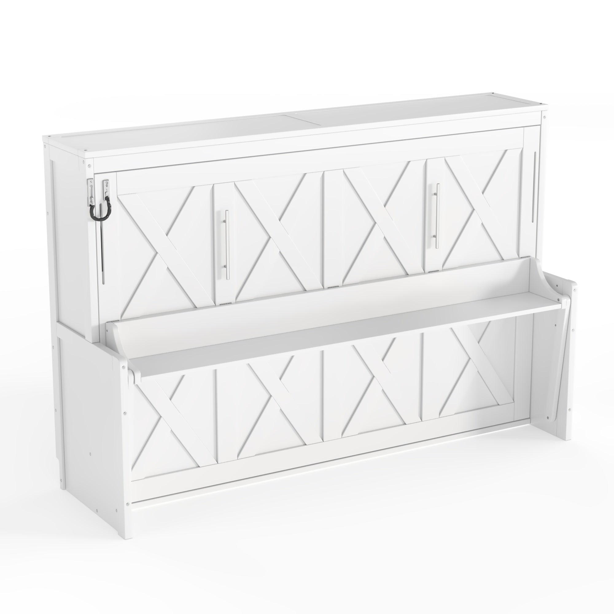 Bellemave® Full/Queen Size Murphy Bed with Desk and USB Charging Station, Solid Wood Slats Bellemave®