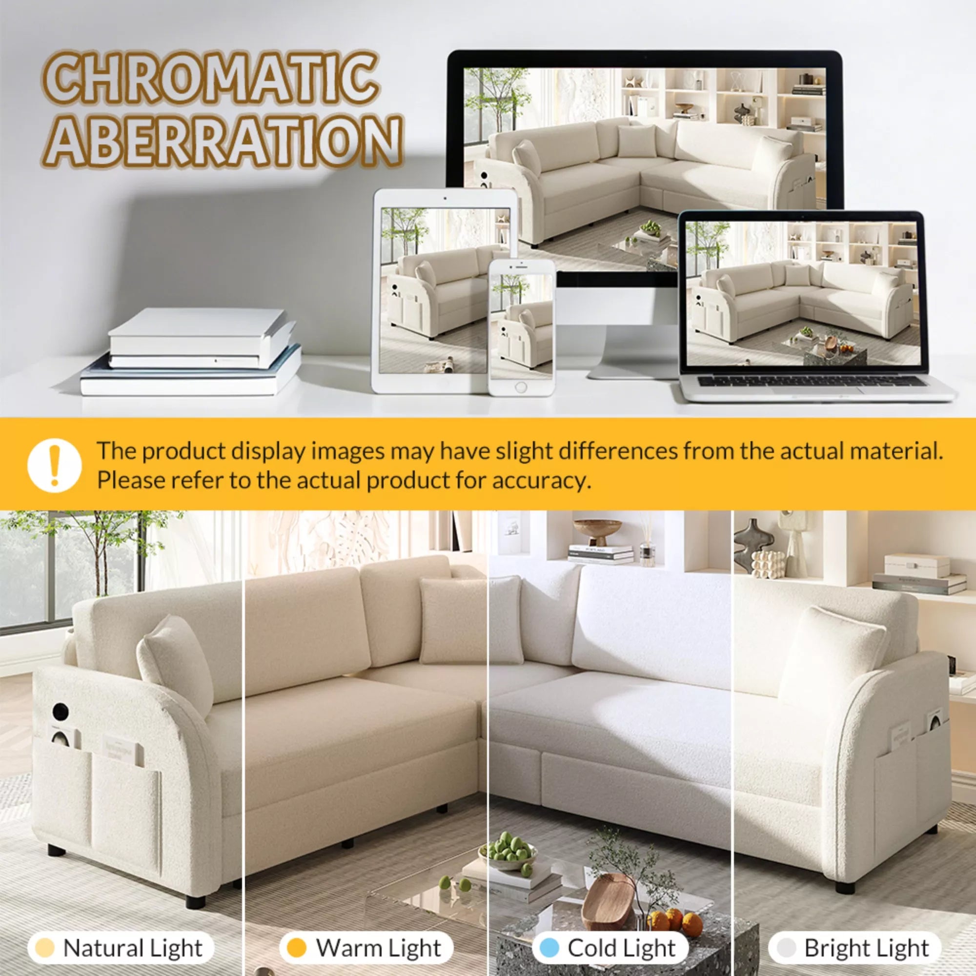 Convertible sleeper sofa color display