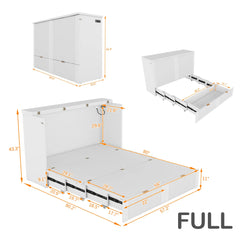 Bellemave® Murphy Bed Wall Bed with Drawer and a Set of Sockets & USB Ports, Pulley Structure Design Bellemave®