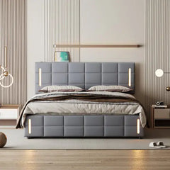 Bellemave® Upholstered Bed with Hydraulic Storage System and LED Light Bellemave®