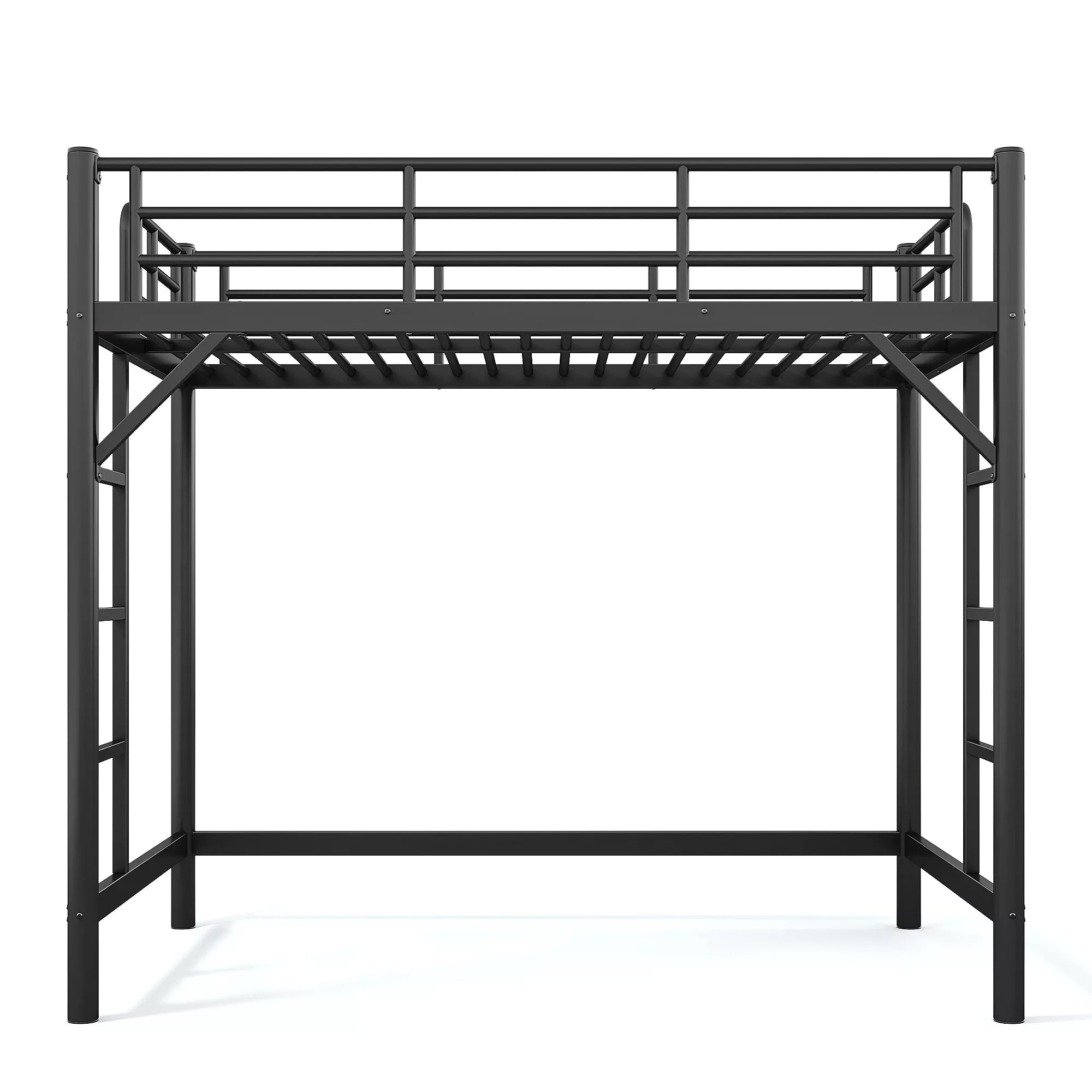 Bellemave® Metal Loft Bed with Ladder & Guardrails – Space-Saving Loft Bed Frame for Small Room, No Box Spring Needed Bellemave®