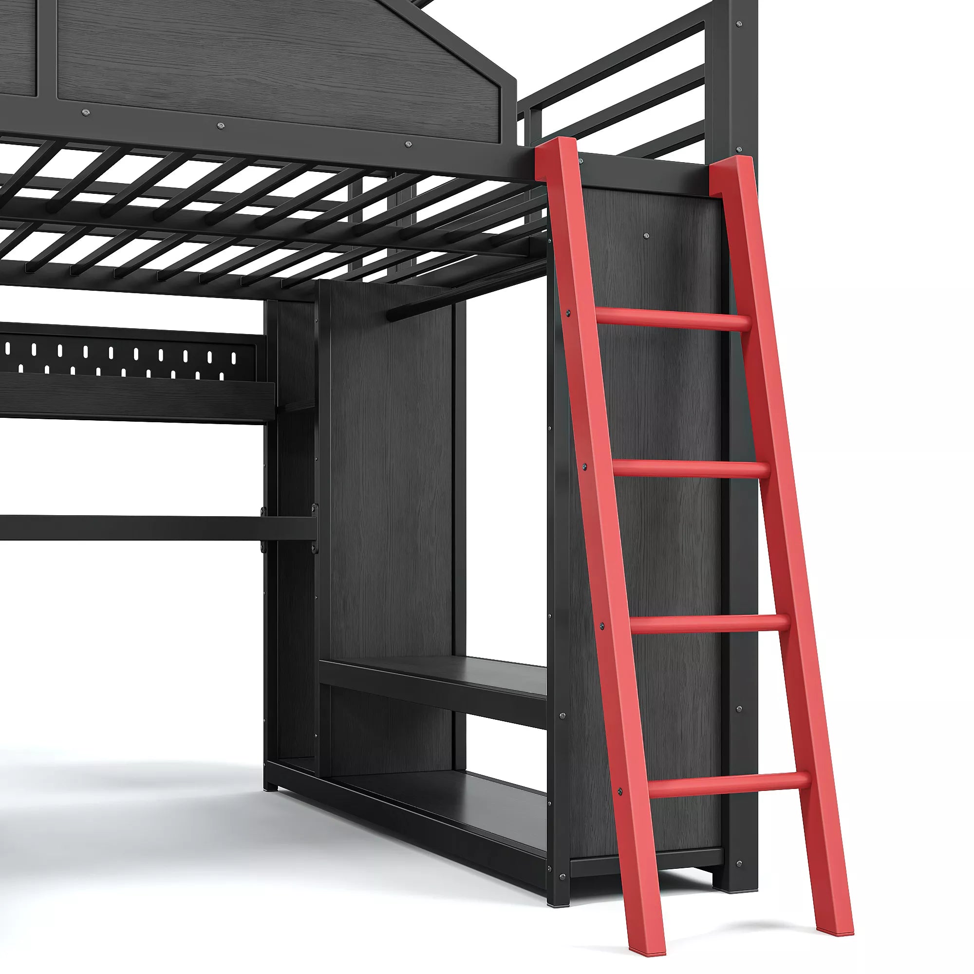 Metal Loft Bed Ladder and Guardrail Detail