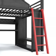 Metal Loft Bed Ladder and Guardrail Detail