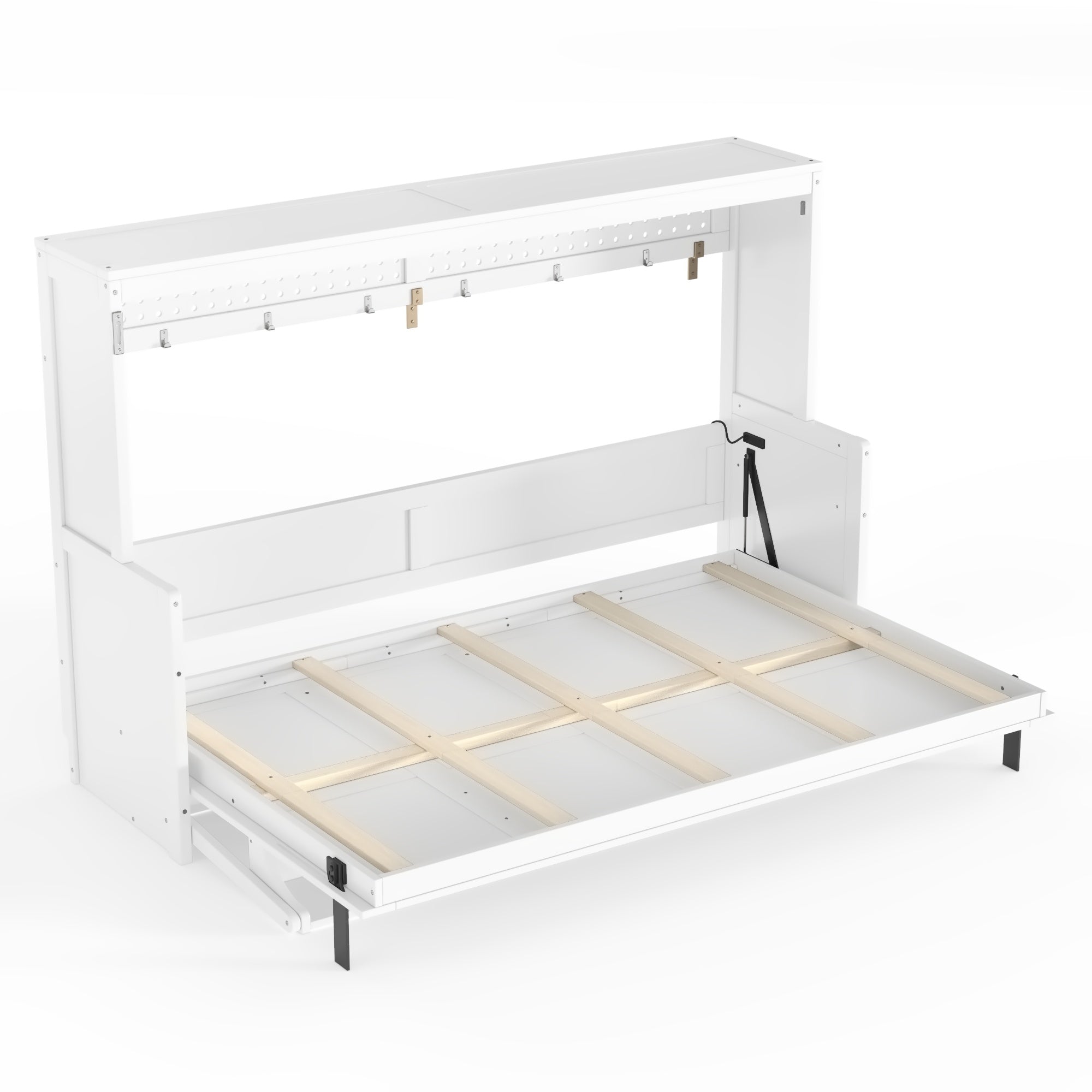 Bellemave® Full/Queen Size Murphy Bed with Desk and USB Charging Station, Solid Wood Slats Bellemave®