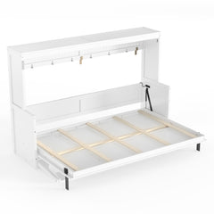 Bellemave® Full/Queen Size Murphy Bed with Desk and USB Charging Station, Solid Wood Slats Bellemave®