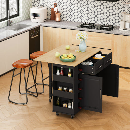 Bellemave® 48" Multi-Functional Kitchen Island Cart with Stylish and Minimalist Bar Stools, Combination Set Bellemave®