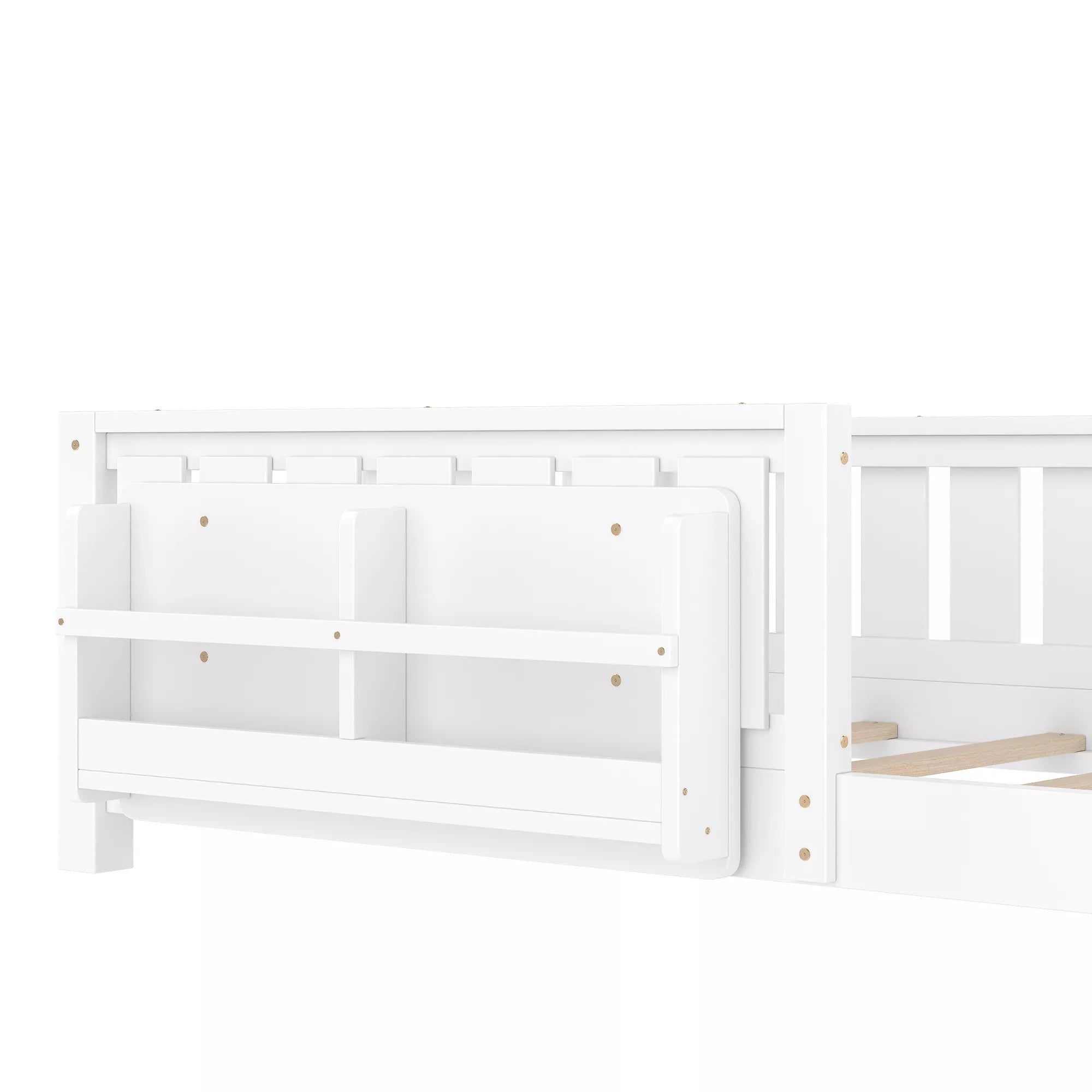 Bellemave® Kids Montessori Floor Bed with Safety Guardrails, Built-in Bookcase & Wooden Slats — Twin, Full, Queen Sizes Bellemave®