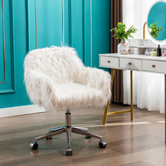 Bellemave® Modern Faux Fur Home Office Chair, Swivel, Height Adjustable