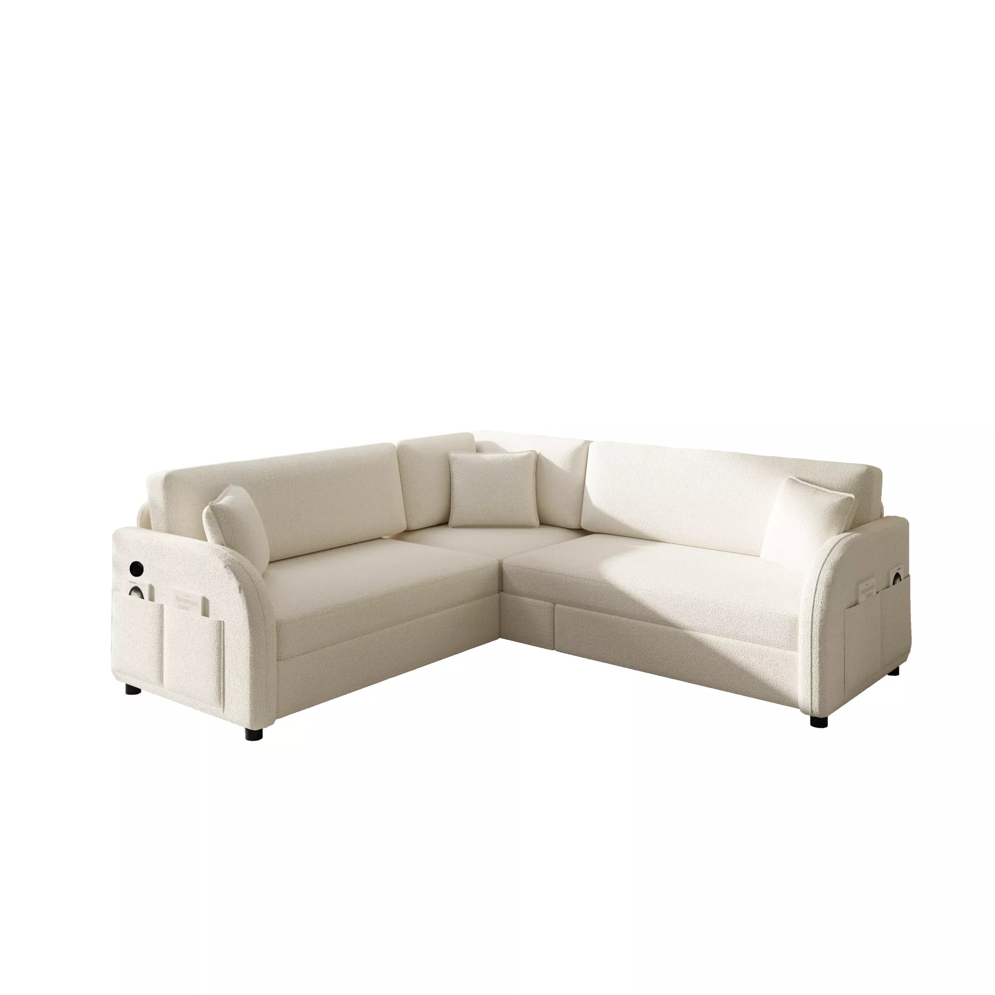 L shaped convertible sofa with reversible chaise