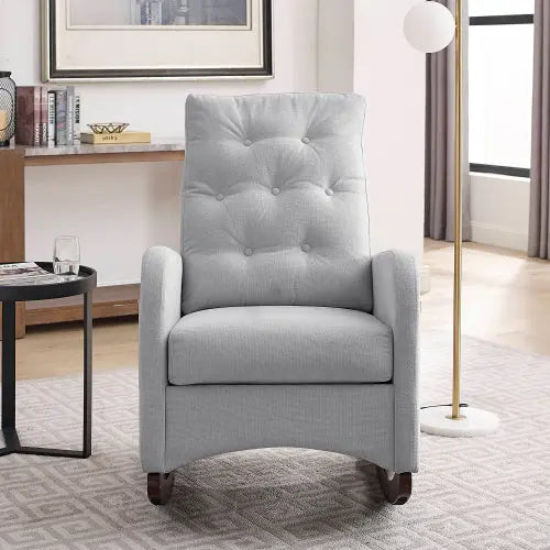 Bellemave 25.6" Modern Accent High Backrest Living Room Lounge Arm Rocking Chair with Two Side Pocket Bellemave
