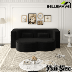 Bellemave® Folding Foam Sofa Bed,15" Full Size Floor Couch,Convertible Sleeper Futon Loveseat Couch for Living Room, Guest Use, Office, Apartmen Bellemave®