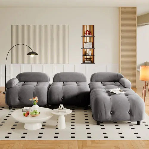 Bellemave 96" Upholstery Modular Convertible Sectional Sofa, L Shaped Couch with Reversible Chaise Bellemave