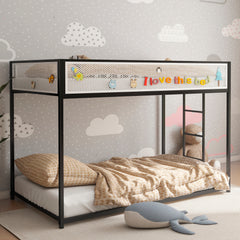 Bellemave® Twin Size Bunk Bed with Mesh Guard Rail